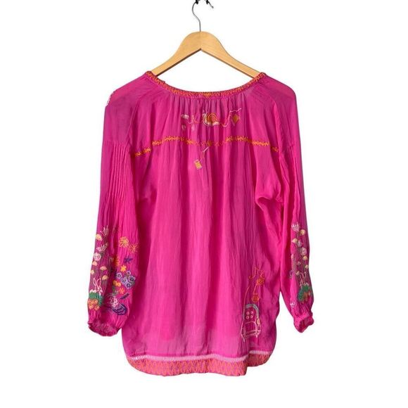 Johnny Was Pink Zadonia Embroidered Blouse - Picture 6 of 12